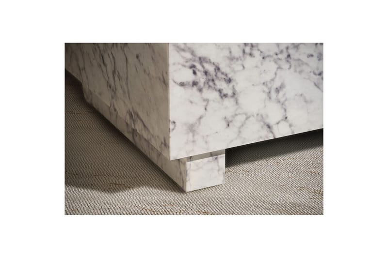 Sofabord Wohnling MONOBLOC moderne look, 60x60x35 cm, løperben Marmor Hvit - Marmor Hvit - Møbler - Bord - Sofabord