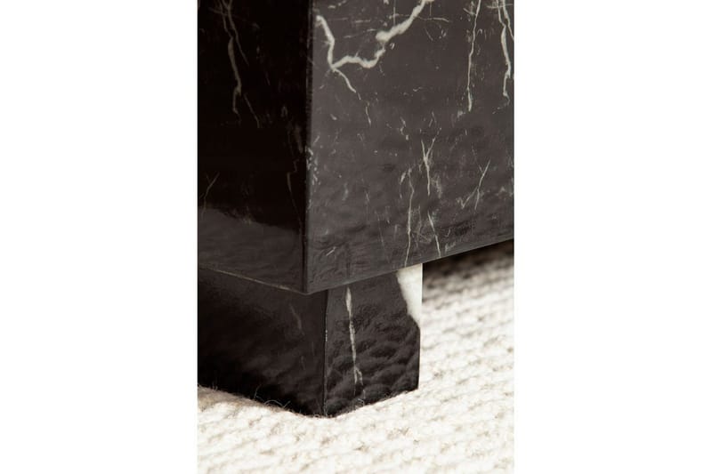 Sofabord Wohnling MONOBLOC moderne look, 60x60x35 cm, løperben Svart marmor - Svart marmor - Møbler - Bord - Sofabord