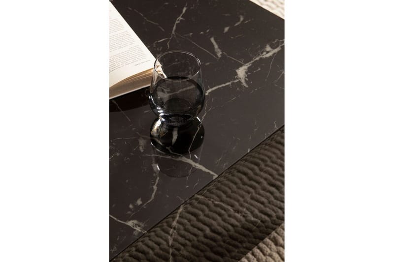 Sofabord Wohnling MONOBLOC moderne look, 60x60x35 cm, løperben Svart marmor - Svart marmor - Møbler - Bord - Sofabord