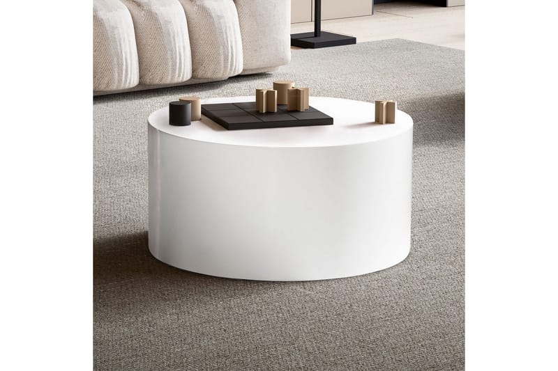 Sofabord Wohnling MONOBLOC rund 60 cm, moderne stil Hvit - Hvit - Møbler - Bord - Sofabord