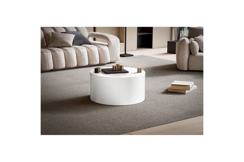 Sofabord Wohnling MONOBLOC rund 60 cm, moderne stil Hvit - Hvit - Møbler - Bord - Sofabord