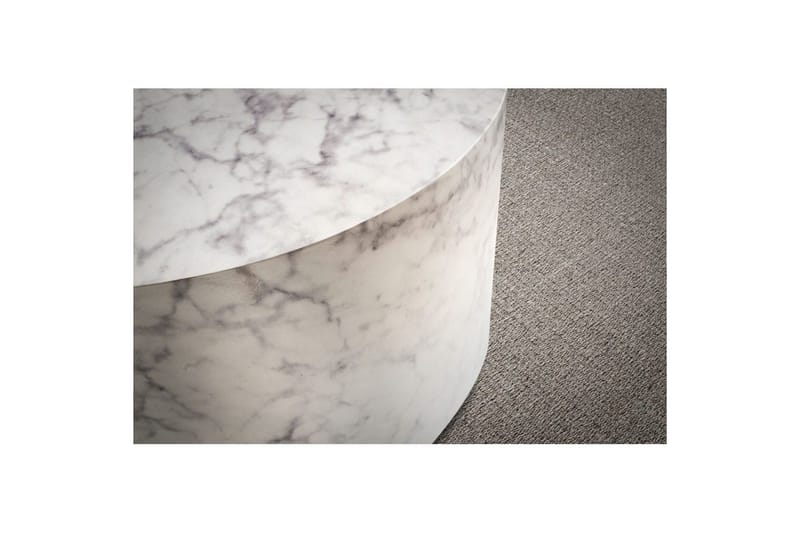 Sofabord Wohnling MONOBLOC rund 60 cm, moderne stil Marmor Hvit - Marmor Hvit - Møbler - Bord - Sofabord