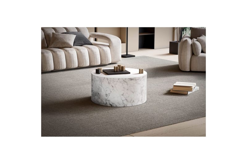 Sofabord Wohnling MONOBLOC rund 60 cm, moderne stil Marmor Hvit - Marmor Hvit - Møbler - Bord - Sofabord