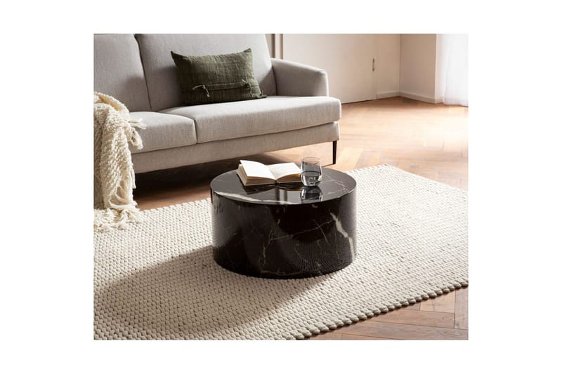 Sofabord Wohnling MONOBLOC rund 60 cm, moderne stil Svart marmor - Svart marmor - Møbler - Bord - Sofabord