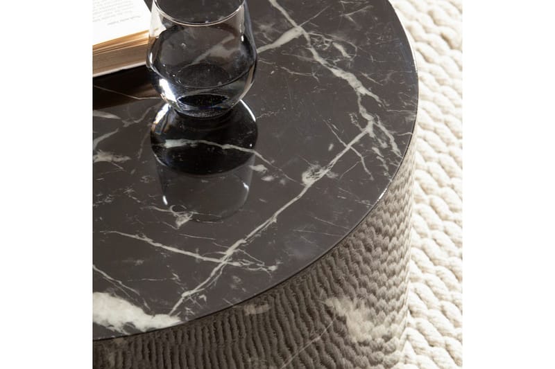 Sofabord Wohnling MONOBLOC rund 60 cm, moderne stil Svart marmor - Svart marmor - Møbler - Bord - Sofabord