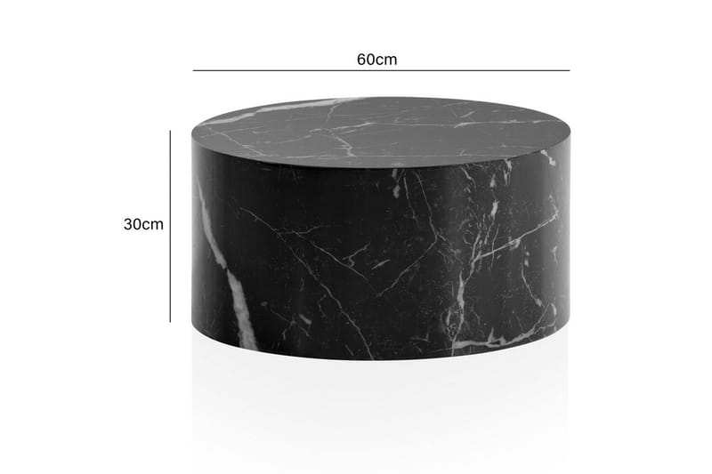 Sofabord Wohnling MONOBLOC rund 60 cm, moderne stil Svart marmor - Svart marmor - Møbler - Bord - Sofabord