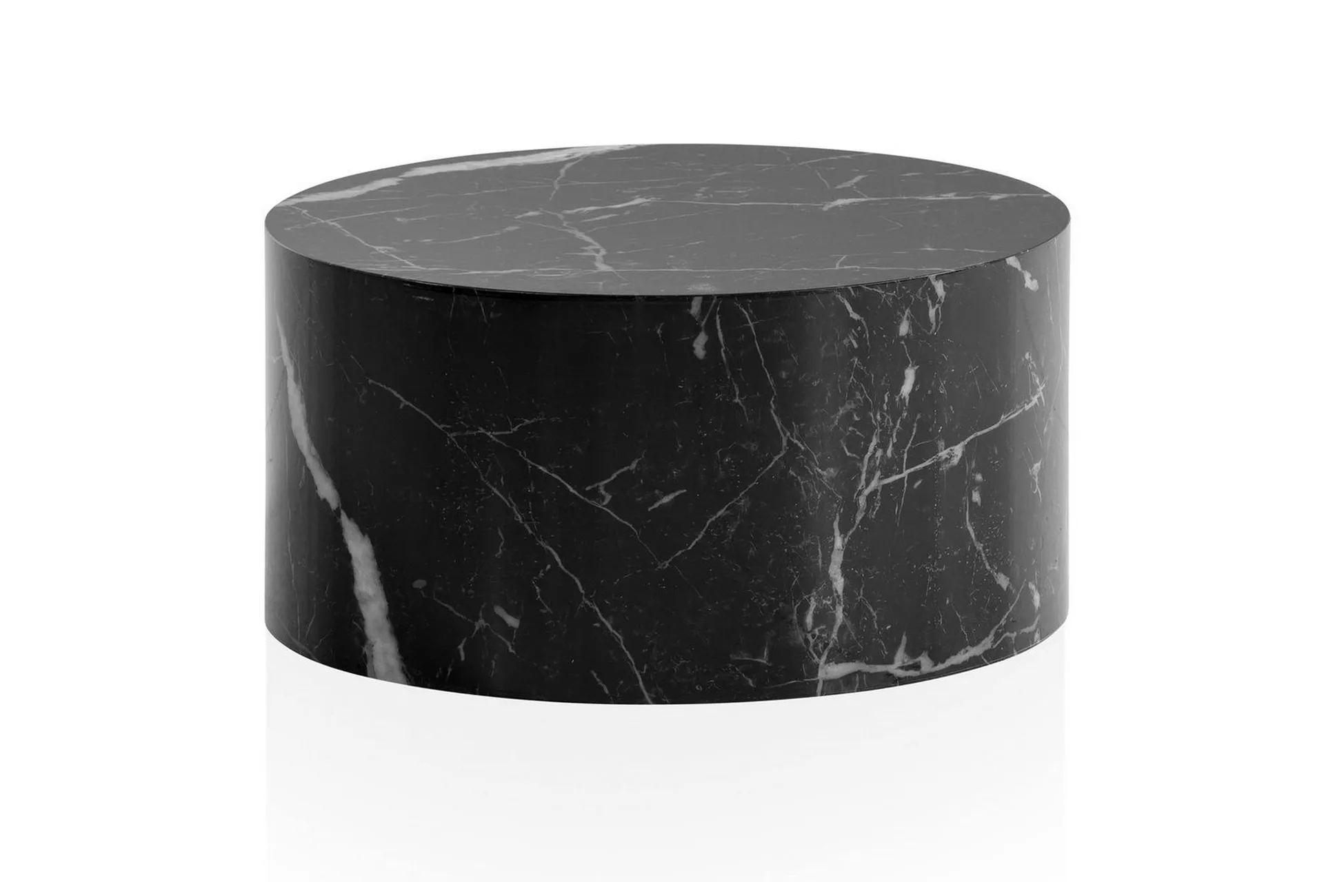 Sofabord Wohnling MONOBLOC rund 60 cm, moderne stil Svart marmor - Svart marmor
