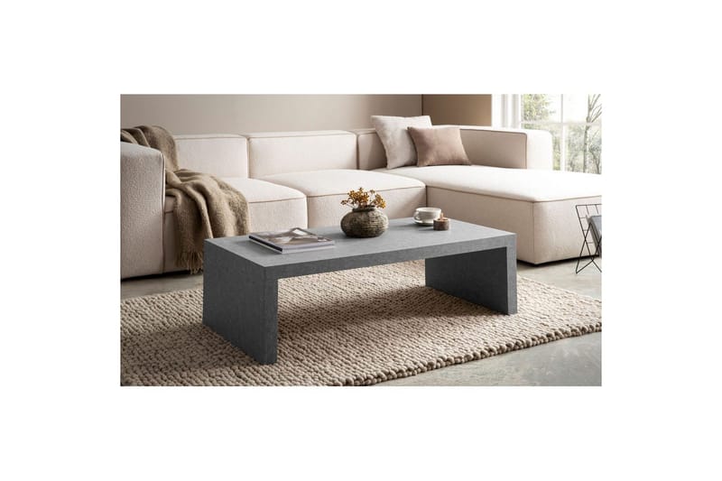 Sofabord Wohnling rektangulær 110 cm, steinoptikk, moderne utseende Grå - Grå - Møbler - Bord - Sofabord