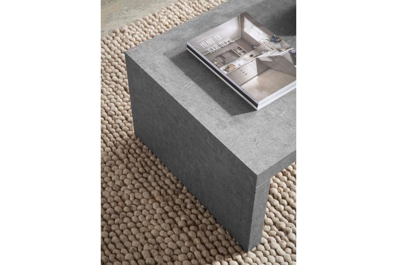 Sofabord Wohnling rektangulær 110 cm, steinoptikk, moderne utseende Grå - Grå - Møbler - Bord - Sofabord