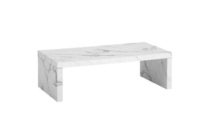 Sofabord Wohnling rektangulær 110 cm, steinoptikk, moderne utseende Marmor Hvit - Marmor Hvit - Møbler - Bord - Sofabord