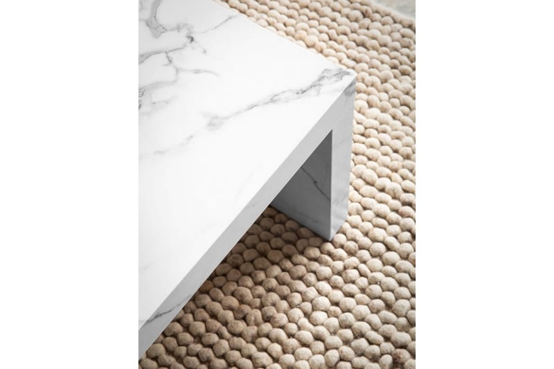 Sofabord Wohnling rektangulær 110 cm, steinoptikk, moderne utseende Marmor Hvit - Marmor Hvit - Møbler - Bord - Sofabord