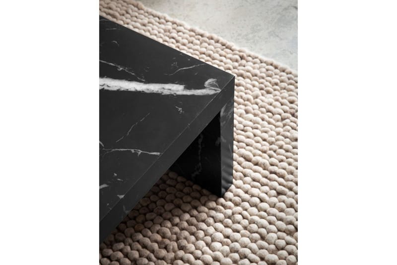 Sofabord Wohnling rektangulær 110 cm, steinoptikk, moderne utseende Svart marmor - Svart marmor - Møbler - Bord - Sofabord