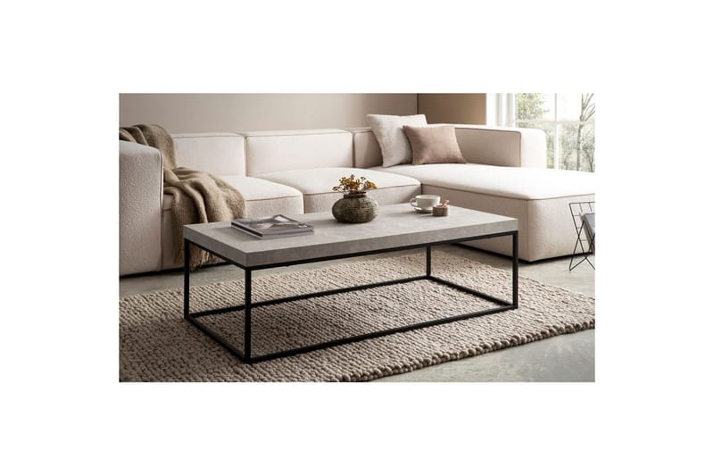 Sofabord Wohnling rektangulær 120 cm, steinoptikk, moderne utseende Beige - Beige - Møbler - Bord - Sofabord