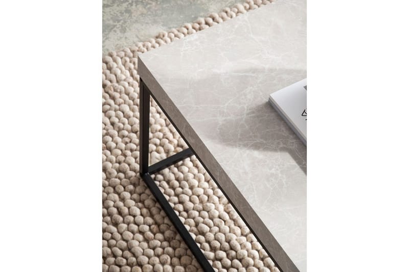 Sofabord Wohnling rektangulær 120 cm, steinoptikk, moderne utseende Beige - Beige - Møbler - Bord - Sofabord