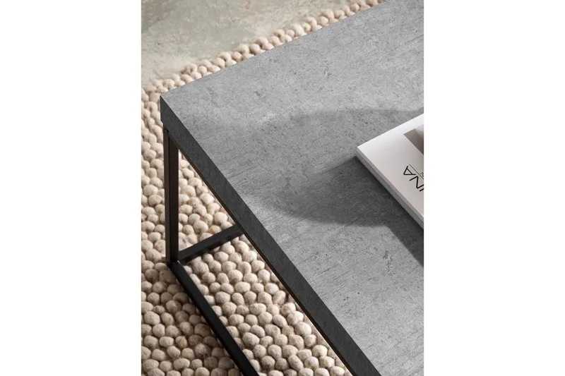 Sofabord Wohnling rektangulær 120 cm, steinoptikk, moderne utseende Grå - Grå - Møbler - Bord - Sofabord