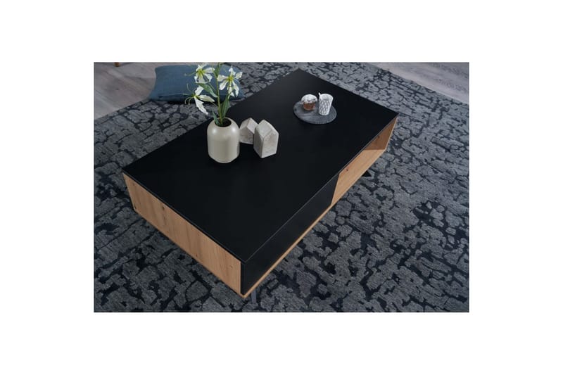 Sofabord Wohnling Rektangulær MDF, eikeutseende med stor skuffebakke, moderne utseende - Møbler - Bord - Sofabord