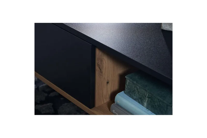 Sofabord Wohnling Rektangulær MDF, eikeutseende med stor skuffebakke, moderne utseende - Møbler - Bord - Sofabord