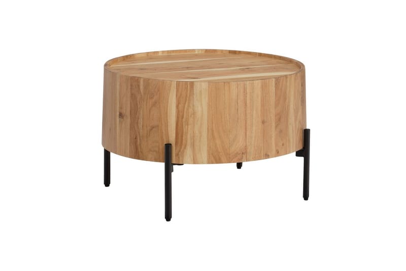Sofabord Wohnling Rund 60 cm Massivt Tre Skandinavisk Stil - Møbler - Bord - Sofabord