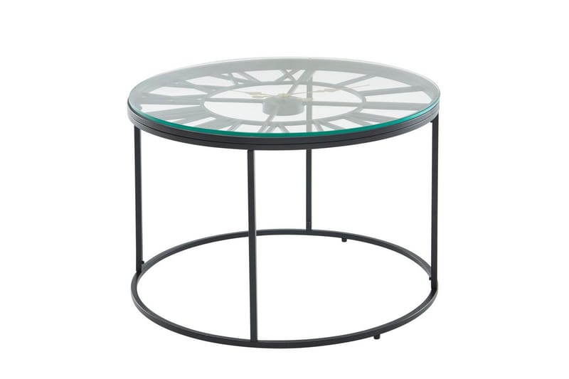 Sofabord Wohnling Rund 60 cm Sikkerhetsglass Klokkestil - Møbler - Bord - Sofabord