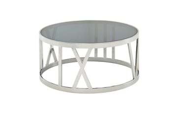 Sofabord Wohnling Rund 60 cm Sikkerhetsglass Romertall Krom Moderne - Møbler - Bord - Sofabord