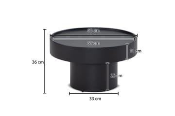 Sofabord Wohnling Rund 60 cm Sopputseende Metall Modern Look - Møbler - Bord - Sofabord