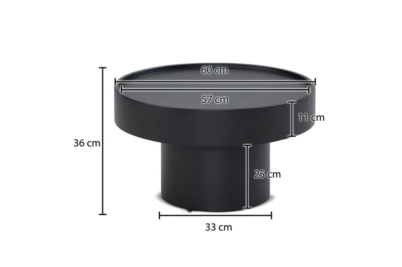 Sofabord Wohnling Rund 60 cm Sopputseende Metall Modern Look - Møbler - Bord - Sofabord