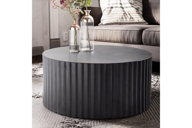 Sofabord Wohnling Rund 67 cm Metalliske Striper Optikk Moderne Look - Møbler - Bord - Sofabord
