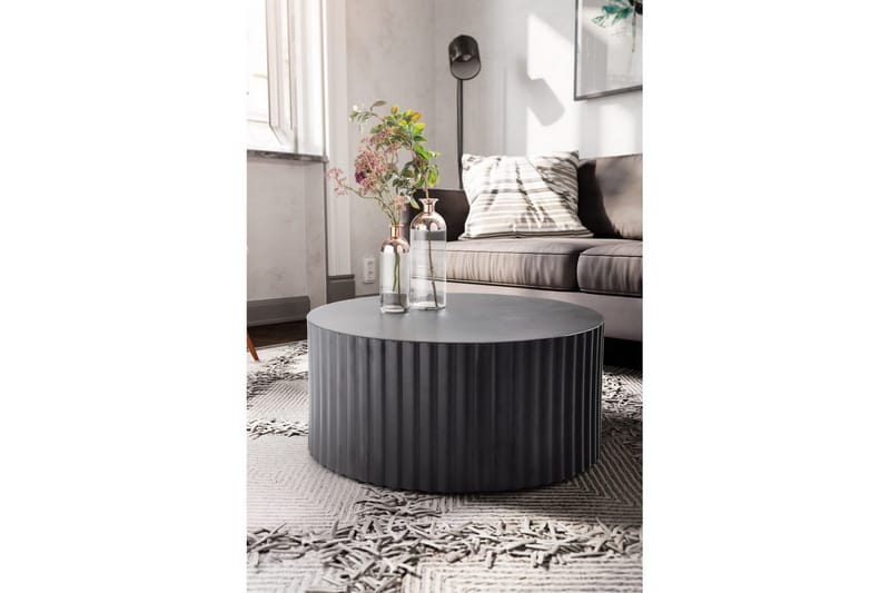 Sofabord Wohnling Rund 67 cm Metalliske Striper Optikk Moderne Look - Møbler - Bord - Sofabord