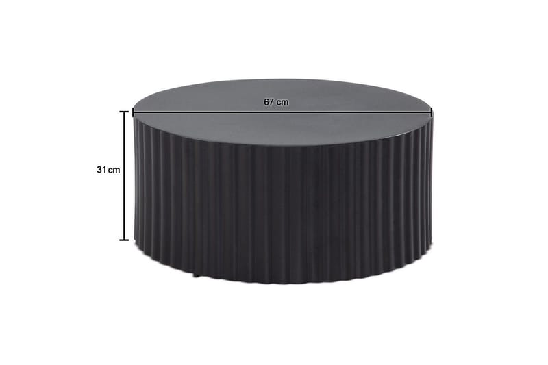 Sofabord Wohnling Rund 67 cm Metalliske Striper Optikk Moderne Look - Møbler - Bord - Sofabord