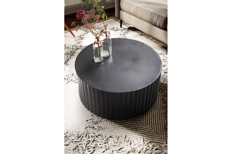 Sofabord Wohnling Rund 67 cm Metalliske Striper Optikk Moderne Look - Møbler - Bord - Sofabord