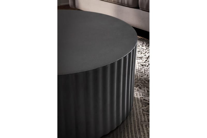 Sofabord Wohnling Rund 67 cm Metalliske Striper Optikk Moderne Look - Møbler - Bord - Sofabord