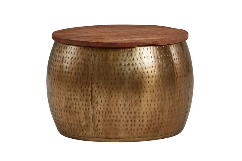 Sofabord Wohnling Rund diameter 60 cm lagringsplass solid bordplate landlig stil, undefined