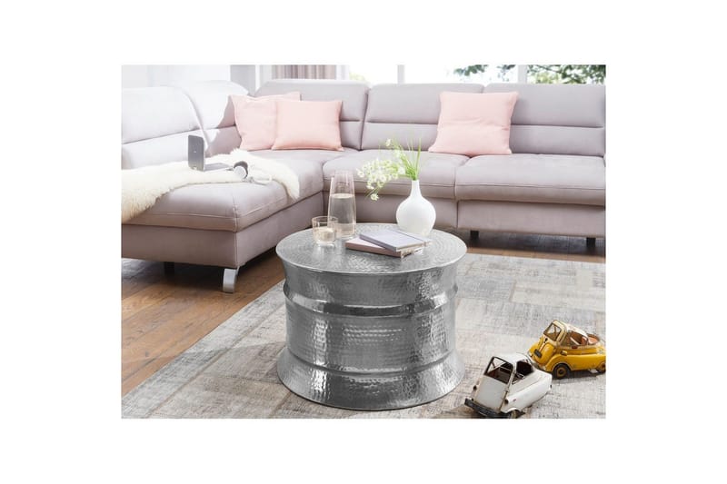 Sofabord Wohnling Rund hamret aluminiumsoverflate lakkert orientalsk - Møbler - Bord - Sofabord