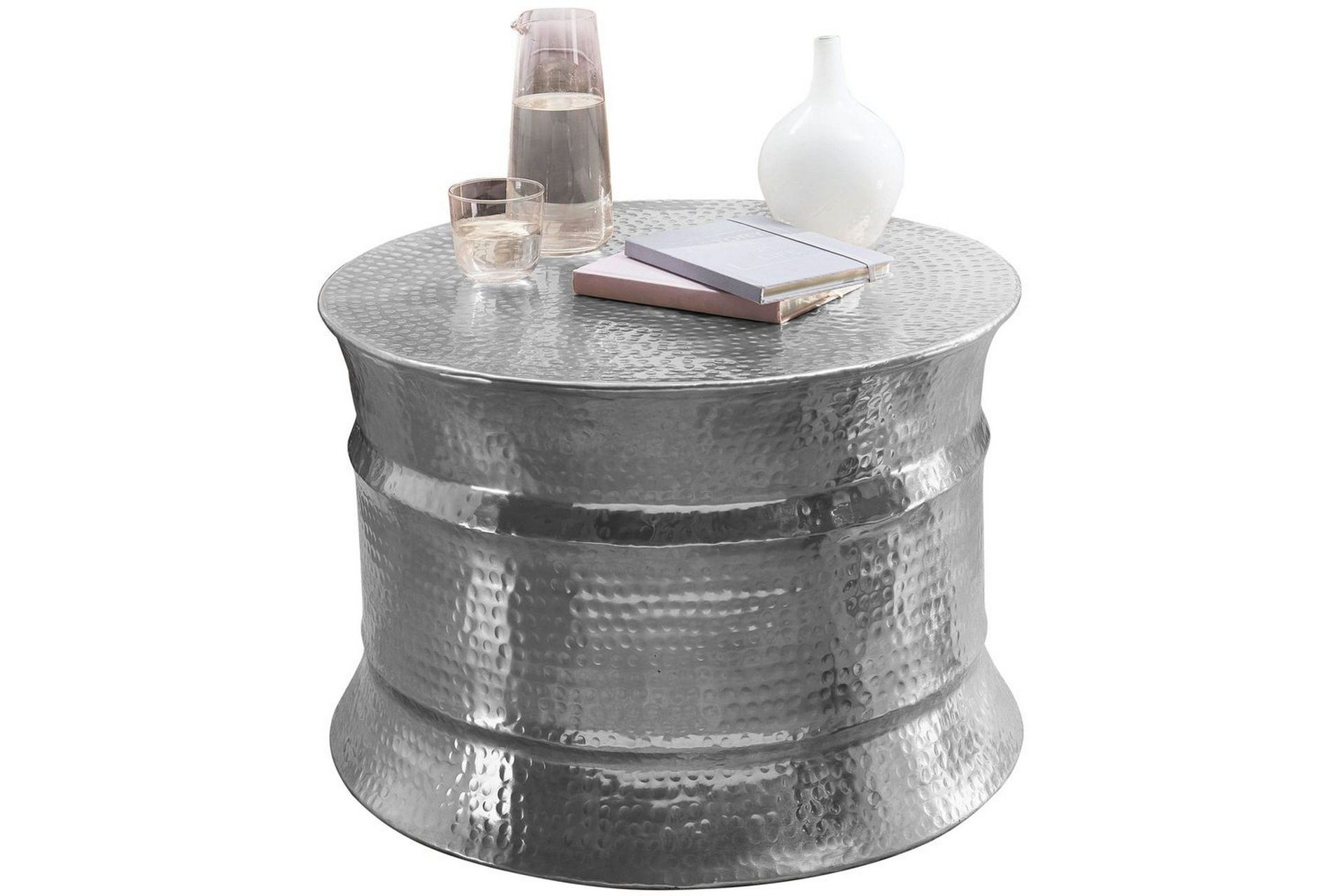 Sofabord Wohnling Rund hamret aluminiumsoverflate lakkert orientalsk -