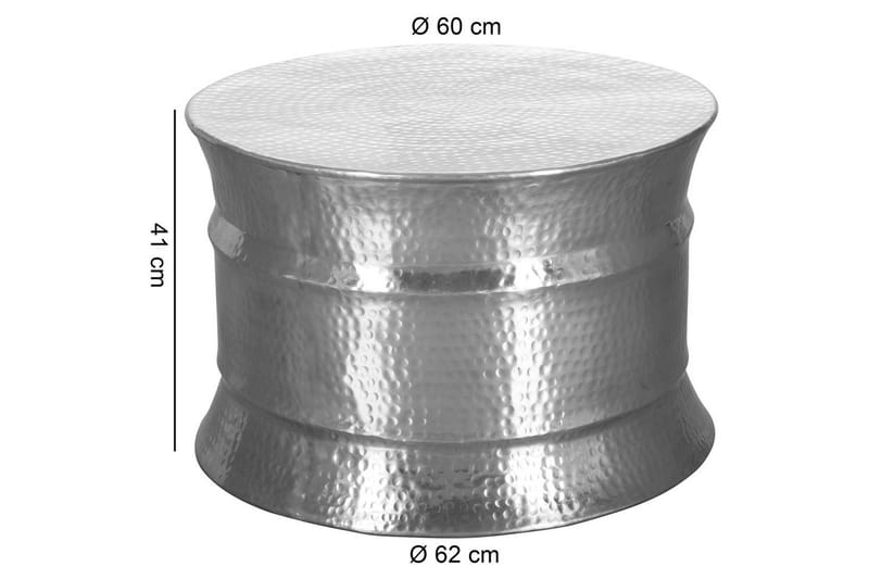 Sofabord Wohnling Rund hamret aluminiumsoverflate lakkert orientalsk - Møbler - Bord - Sofabord