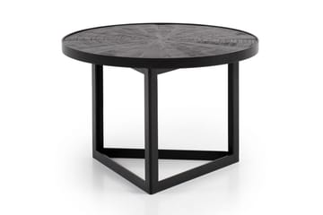 Sofabord Wohnling Rund heltre med steinfinish moderne metallramme - Møbler - Bord - Sofabord