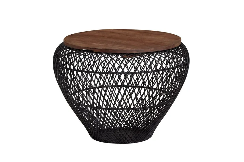 Sofabord Wohnling Rund kurvutførelse med solid treplate landstil, undefined