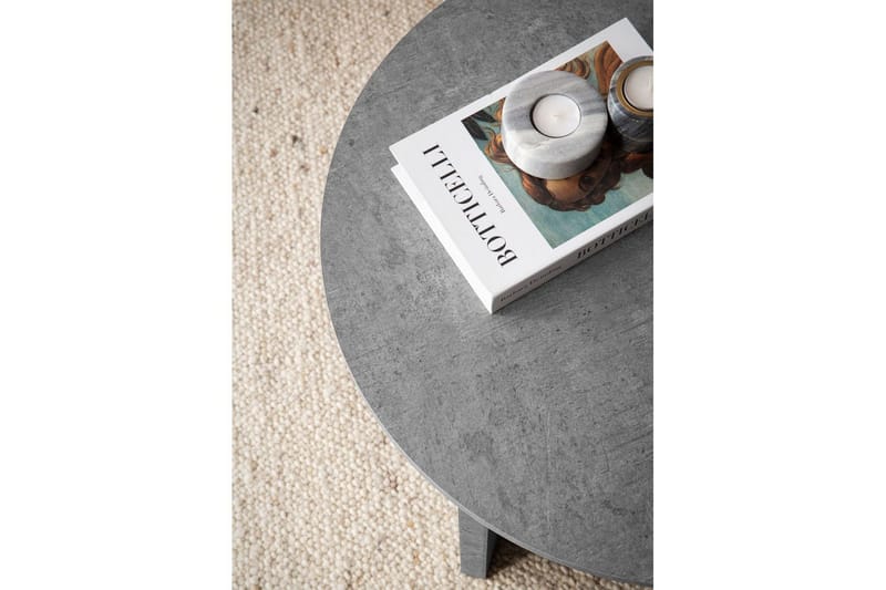 Sofabord Wohnling Rund steinoptikk stil moderne utseende 60 cm, Grå - 60 cm, Grå - Møbler - Bord - Sofabord