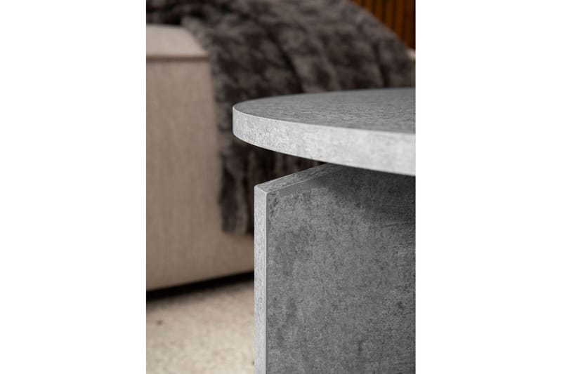 Sofabord Wohnling Rund steinoptikk stil moderne utseende 60 cm, Grå - 60 cm, Grå - Møbler - Bord - Sofabord