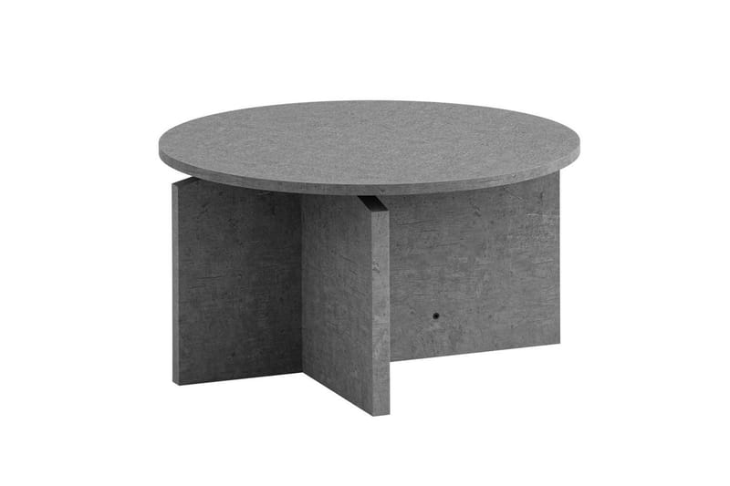 Sofabord Wohnling Rund steinoptikk stil moderne utseende 60 cm, Grå - 60 cm, Grå - Møbler - Bord - Sofabord