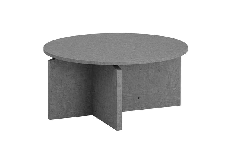 Sofabord Wohnling Rund steinoptikk stil moderne utseende 70 cm, Grå - 70 cm, Grå - Møbler - Bord - Sofabord