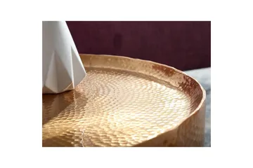 Sofabord Wohnling rundt metall 60 cm hammerutseende, orientalsk stil Gull - Gull - Møbler - Bord - Sofabord
