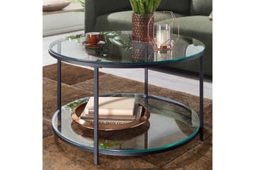 Sofabord Wohnling Rundt sikkerhetsglass med glassbrett moderne - Møbler - Bord - Sofabord