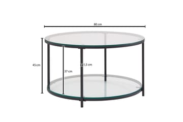 Sofabord Wohnling Rundt sikkerhetsglass med glassbrett moderne - Møbler - Bord - Sofabord