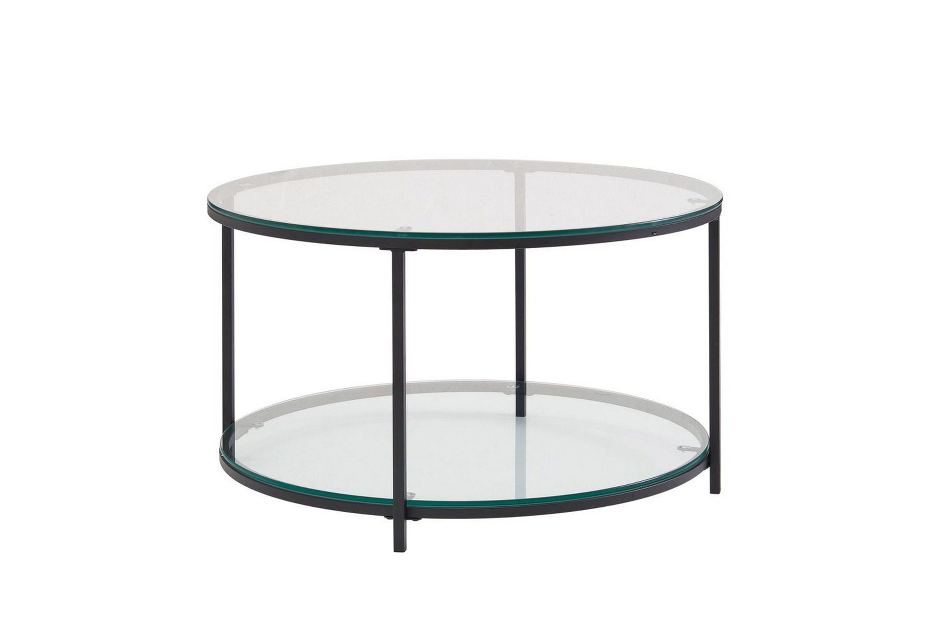Sofabord Wohnling Rundt sikkerhetsglass med glassbrett moderne -