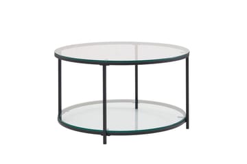 Sofabord Wohnling Rundt sikkerhetsglass med glassbrett moderne - Møbler - Bord - Sofabord