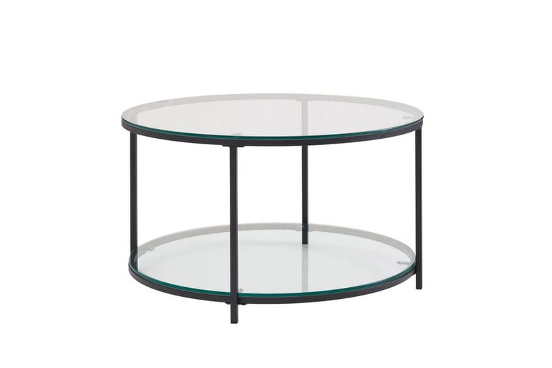 Sofabord Wohnling Rundt sikkerhetsglass med glassbrett moderne, undefined