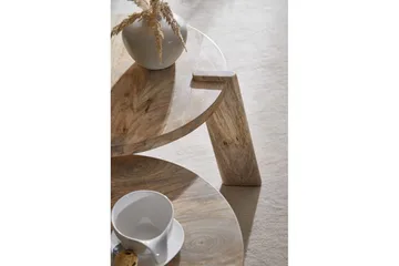 Sofabord Wohnling Sett med 2 Runde Massivt Tre med Massiv Ben Landlig Stil - Møbler - Bord - Avlastningsbord - Settbord