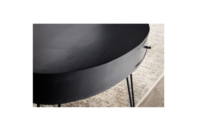 Sofabord Wohnling Solid tre 100 cm oval med skuff i landlig stil - Møbler - Bord - Sofabord