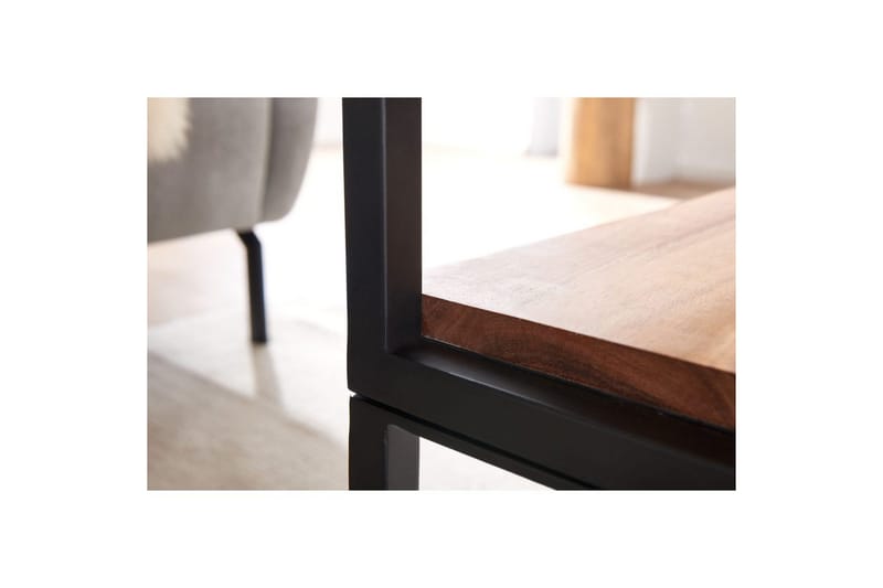 Sofabord Wohnling Solid tre 100 cm rektangulær med brett moderne - Møbler - Bord - Sofabord